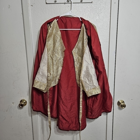 Handmade Red Velvet Gold with Gold Vest Costume - Picture 5 of 6